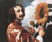 Self-Portrait with a Sunflower